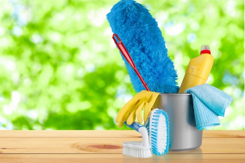 Illustration of a cookie banner on a cleaning service website